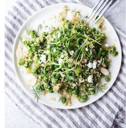 Quinoa Asparagus Salad with Peas and Lemon
